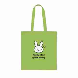 Happy Little Space Bunny Cotton Tote – Cheerful, Cute Cosmic Carry‑All