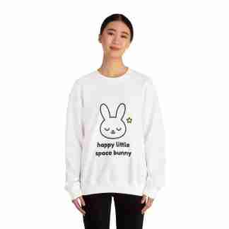 Happy Little Space Bunny - Cute Unisex Crew Neck Sweatshirt – Classic Kawaii Comfort