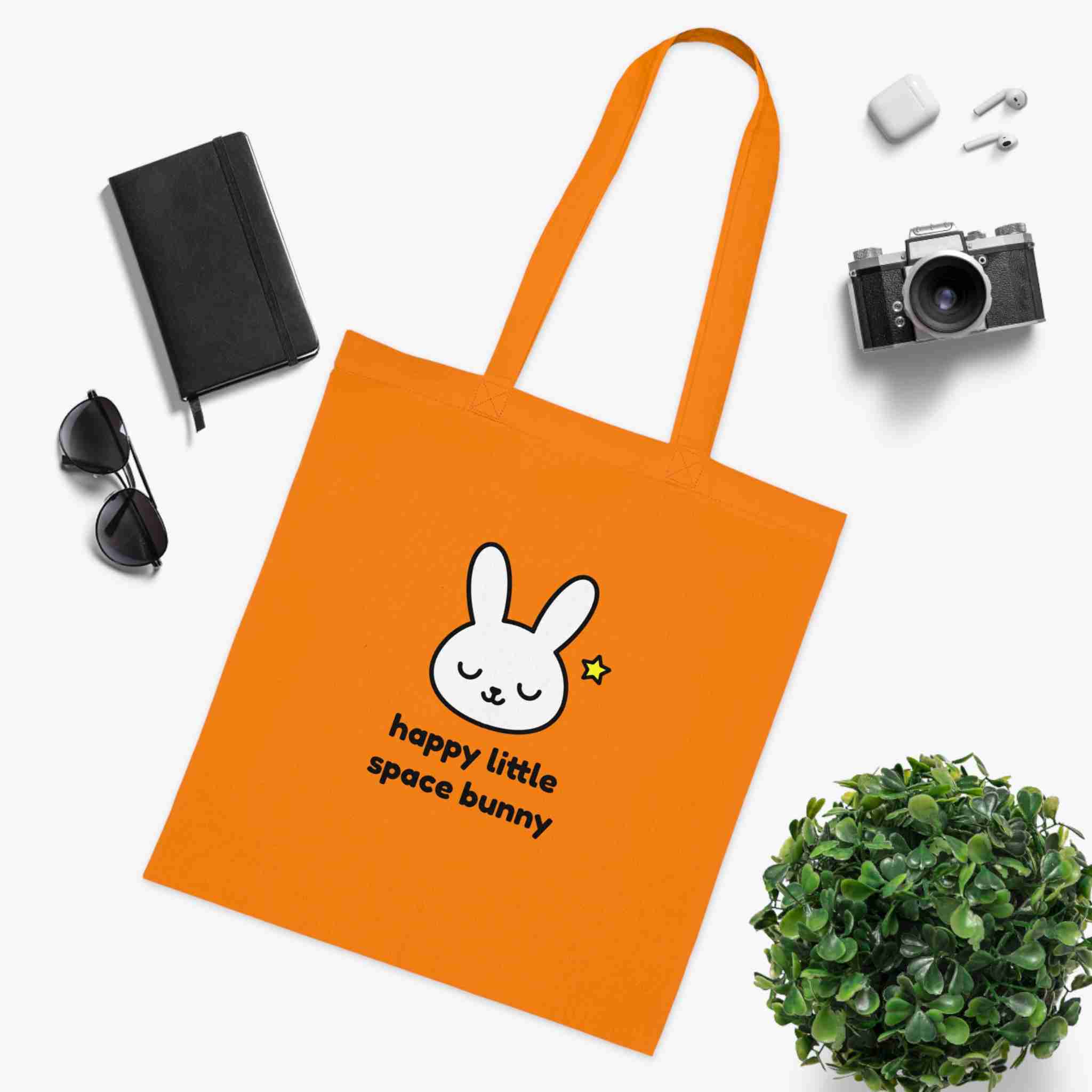 Happy Little Space Bunny Cotton Tote – Cheerful, Cute Cosmic Carry‑All - Image 4